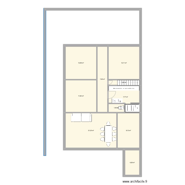 JosephV1. Plan de 10 pièces et 90 m2