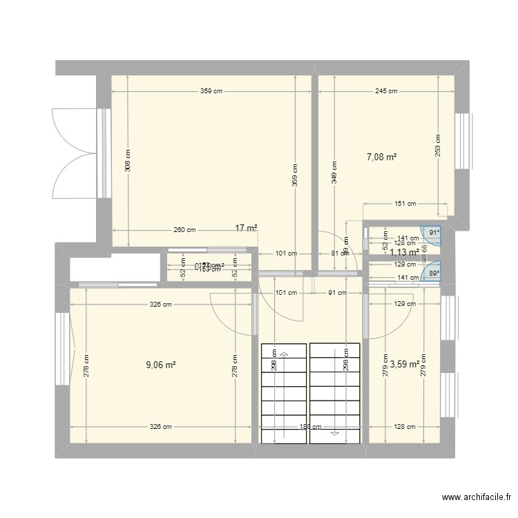 Maison Magny Etage 1. Plan de 6 pièces et 39 m2