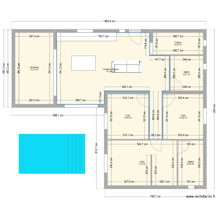 MORNE BOURG_test. Plan de 8 pièces et 116 m2