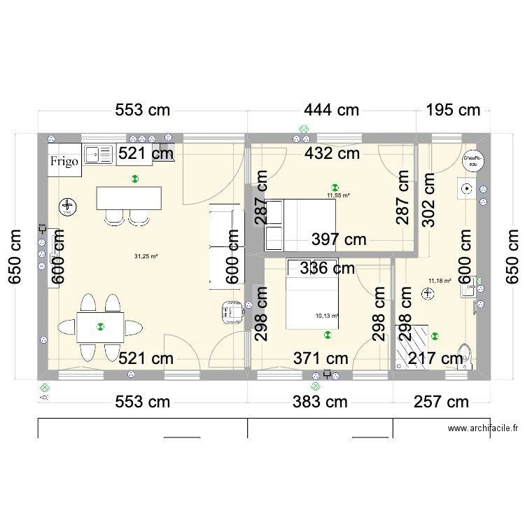 La Foret . Plan de 4 pièces et 64 m2