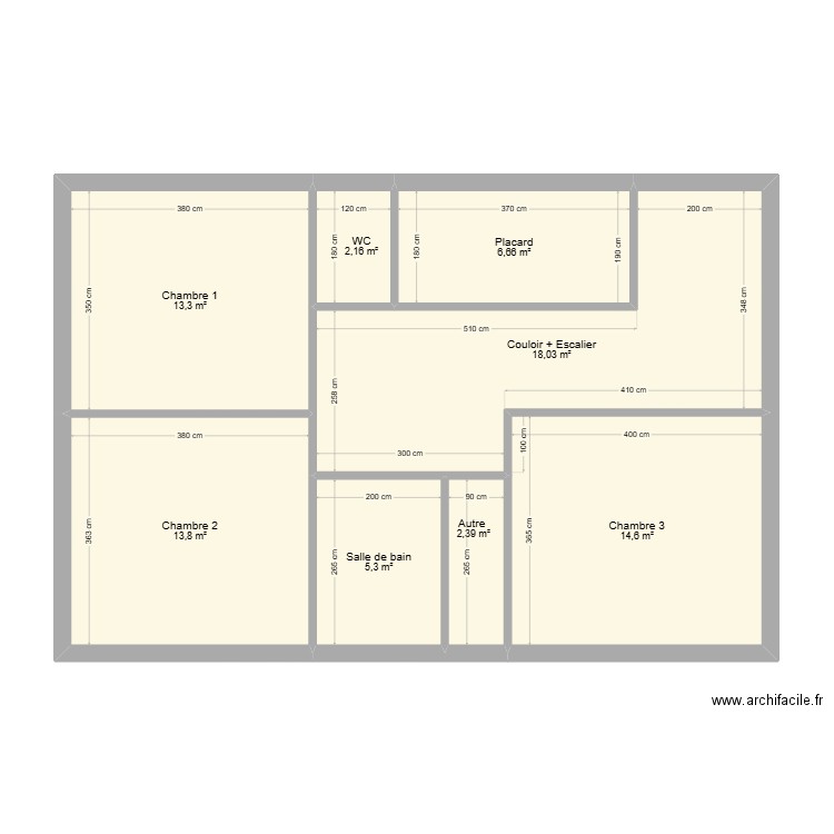 HAERTER R+1. Plan de 8 pièces et 76 m2