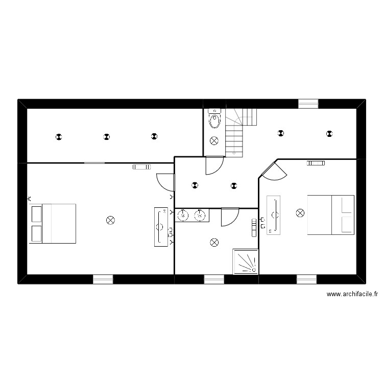 plan etage. Plan de 6 pièces et 113 m2