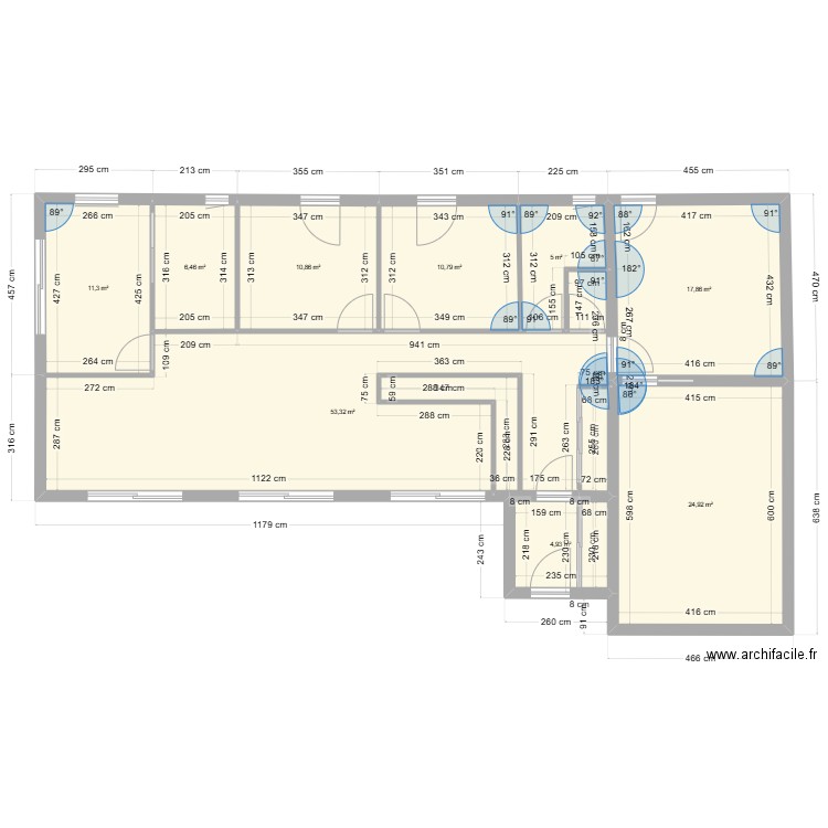 Laurence GUERRAZ. Plan de 9 pièces et 145 m2