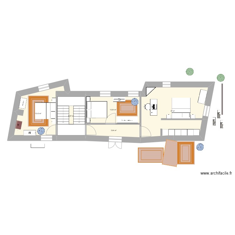 Ujué 2éme étage III. Plan de 5 pièces et 71 m2