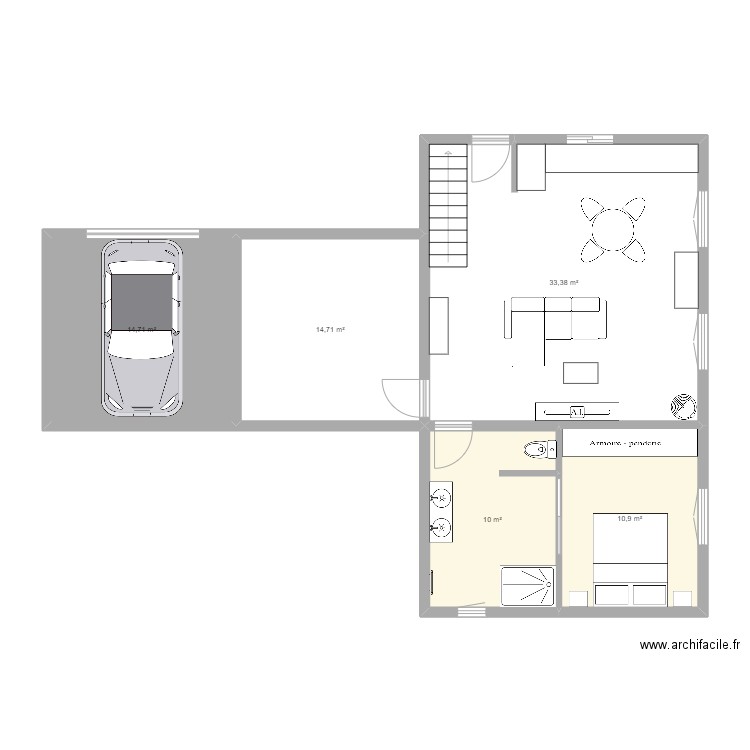 quentin jess bon sens. Plan de 5 pièces et 84 m2