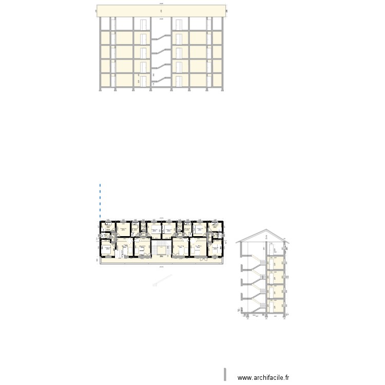 SICA - COUPES. Plan de 151 pièces et 1262 m2