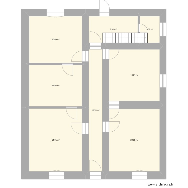 maison à mémé. Plan de 8 pièces et 110 m2