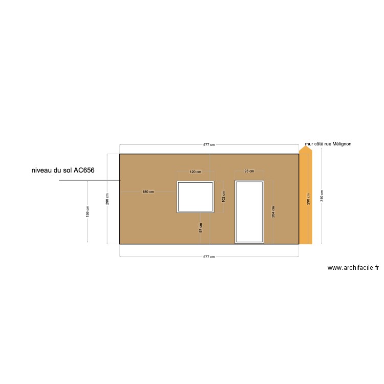 façade garage. Plan de 0 pièce et 0 m2