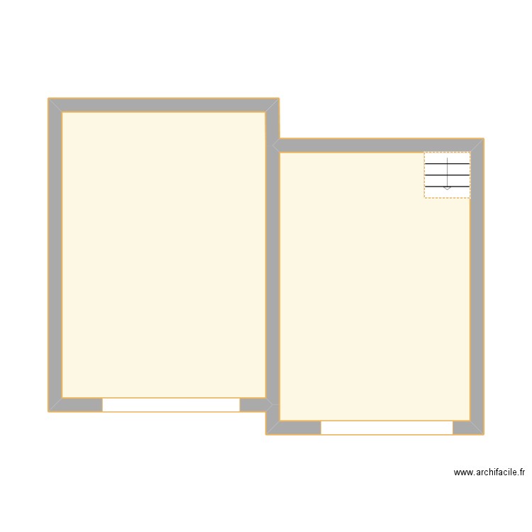 Grand garage et petit garage Vides. Plan de 2 pièces et 36 m2