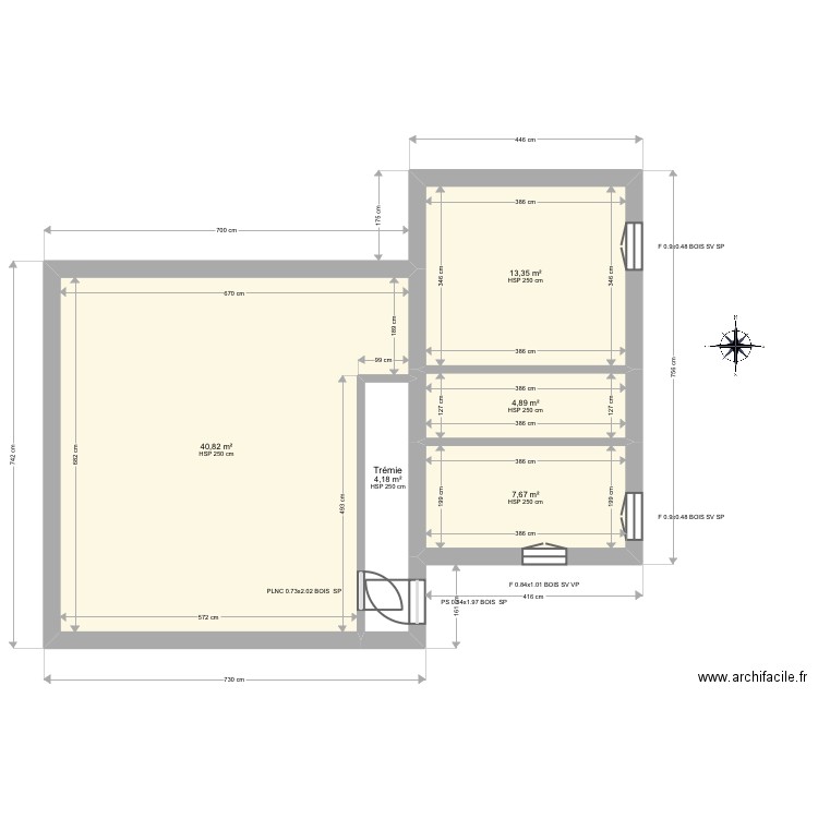 ML24015023. Plan de 22 pièces et 217 m2