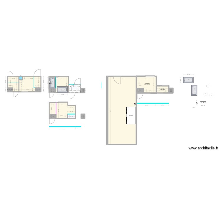 SAS Mat Dec. Plan de 20 pièces et 60 m2