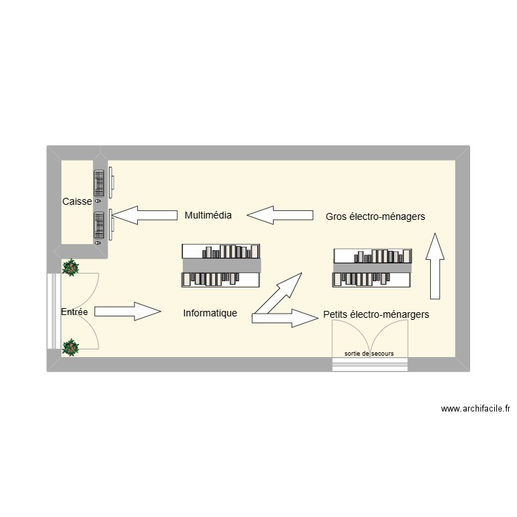 plan magasin darty. Plan de 2 pièces et 26 m2