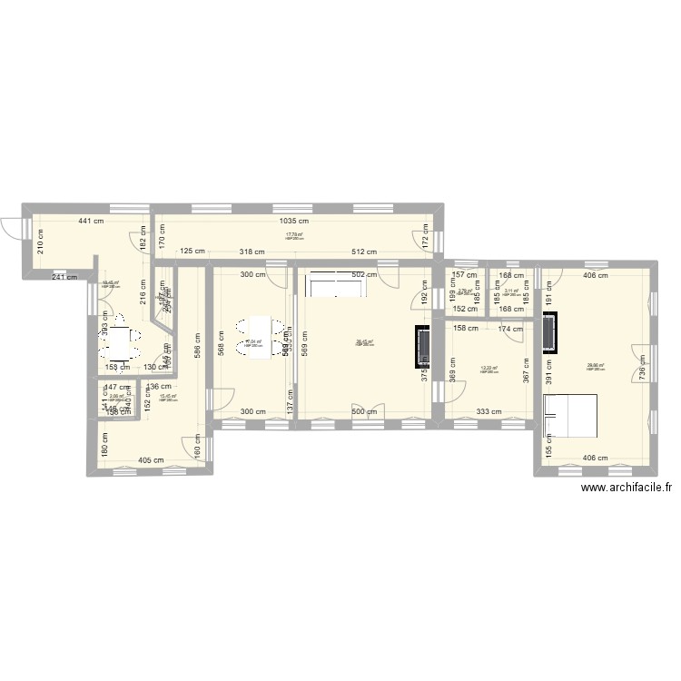 dv 1. Plan de 11 pièces et 149 m2