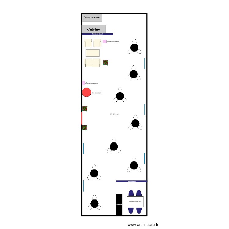 PO Orgères. Plan de 1 pièce et 73 m2