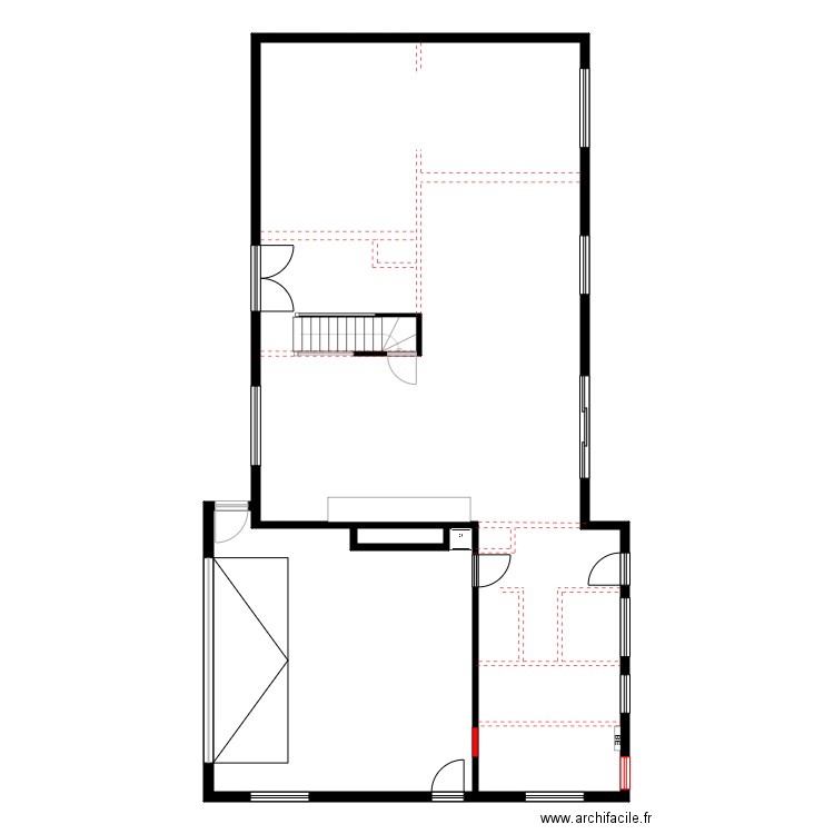 louis bernier rdch. Plan de 2 pièces et 186 m2