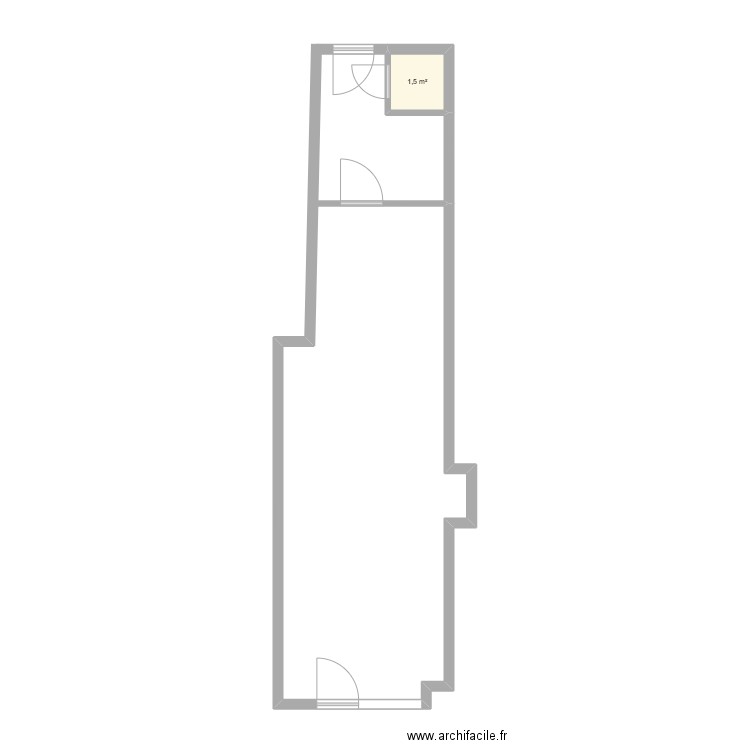 ENOP. Plan de 1 pièce et 2 m2