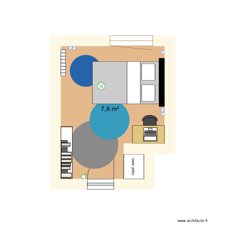 Appartement Rennes. Plan de 1 pièce et 8 m2