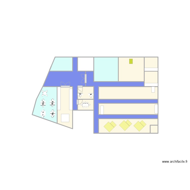 atelier v3. Plan de 16 pièces et 7 m2