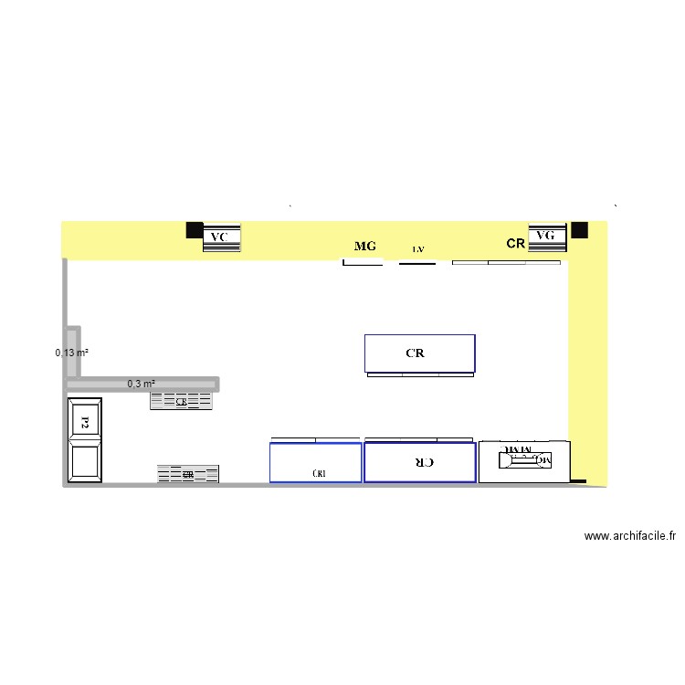 PLAN  ETAGE CAFE BOUYAHBAR 1. Plan de 2 pièces et 0 m2