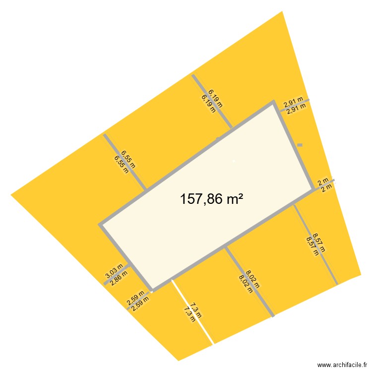 MI 5 du 5 mars BIS. Plan de 1 pièce et 158 m2