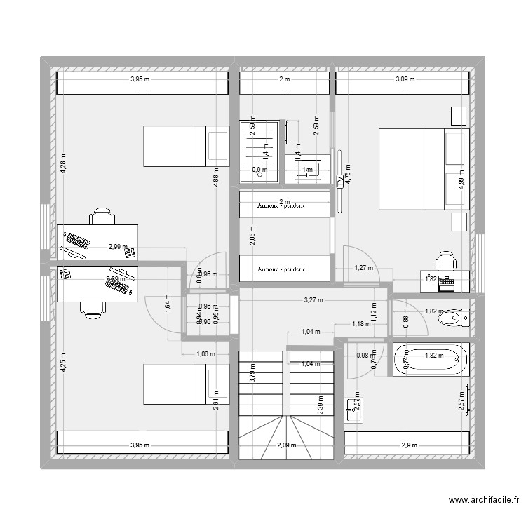 Maison des escargots. Plan de 9 pièces et 76 m2