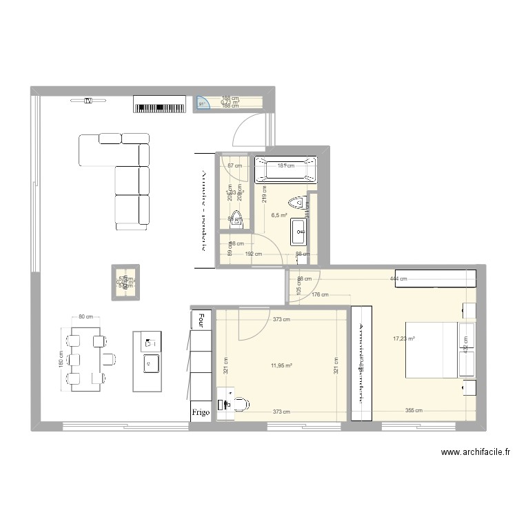 my1-furniture-living-room. Plan de 6 pièces et 39 m2