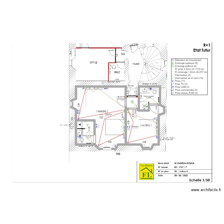 1ER ETAGE 2. Plan de 4 pièces et 45 m2