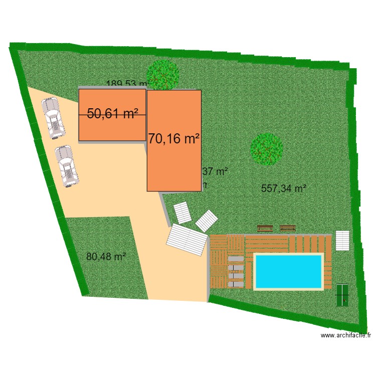 Exterieur 2. Plan de 2 pièces et 121 m2