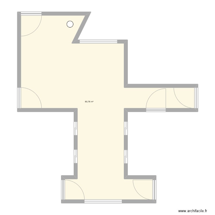 Hall DGEF. Plan de 1 pièce et 81 m2