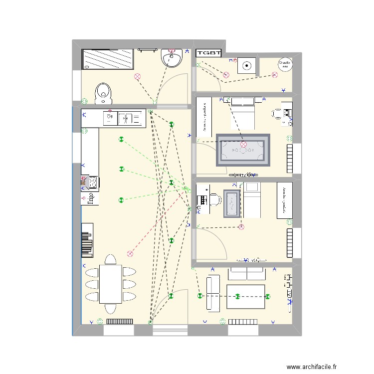 amb. Plan de 5 pièces et 28 m2