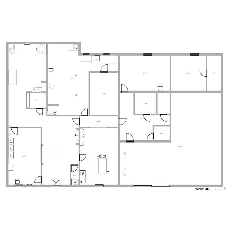 Plan PM5. Plan de 15 pièces et 539 m2