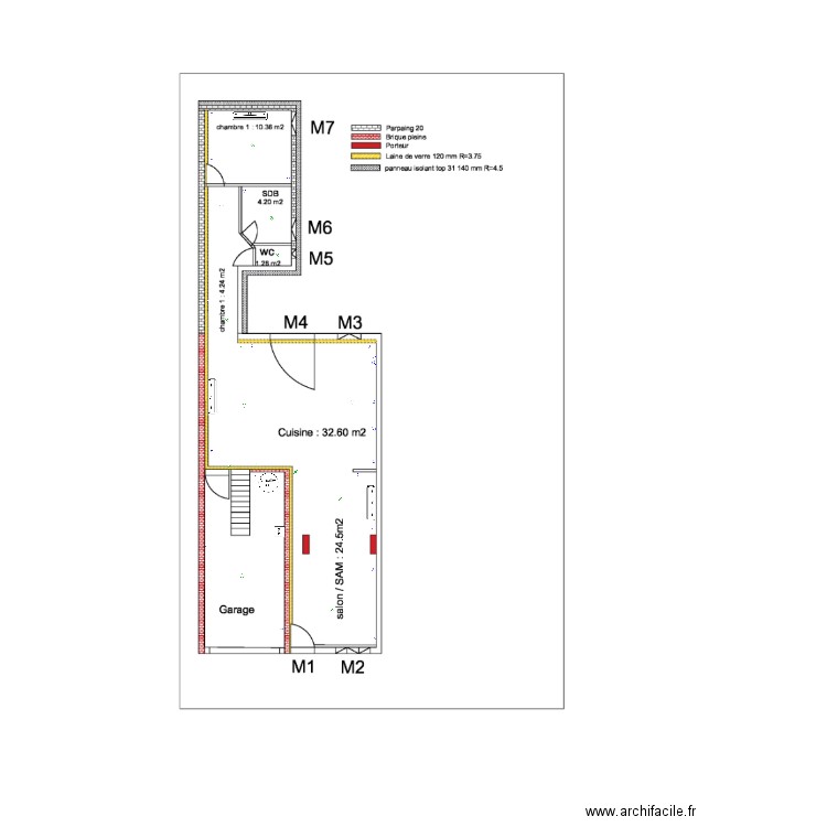 plan Bousaber rdc. Plan de 0 pièce et 0 m2