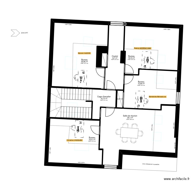 Tarbes 9 R+3 EDL. Plan de 11 pièces et 137 m2