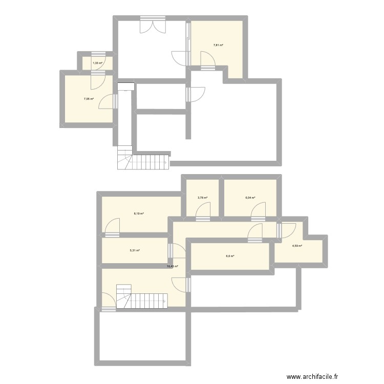 SPA . Plan de 10 pièces et 67 m2