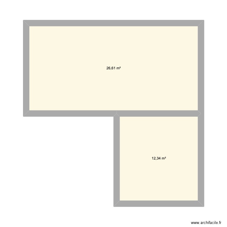 Sous-sol. Plan de 2 pièces et 39 m2