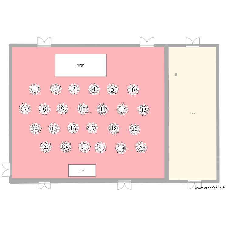 plan de table gala. Plan de 2 pièces et 281 m2