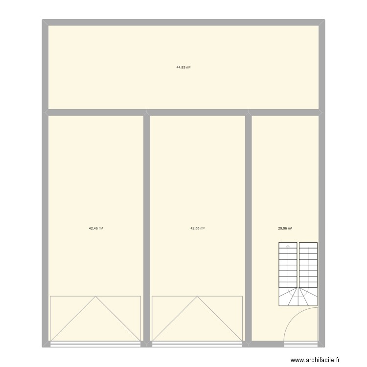 rez de chaussé. Plan de 4 pièces et 160 m2