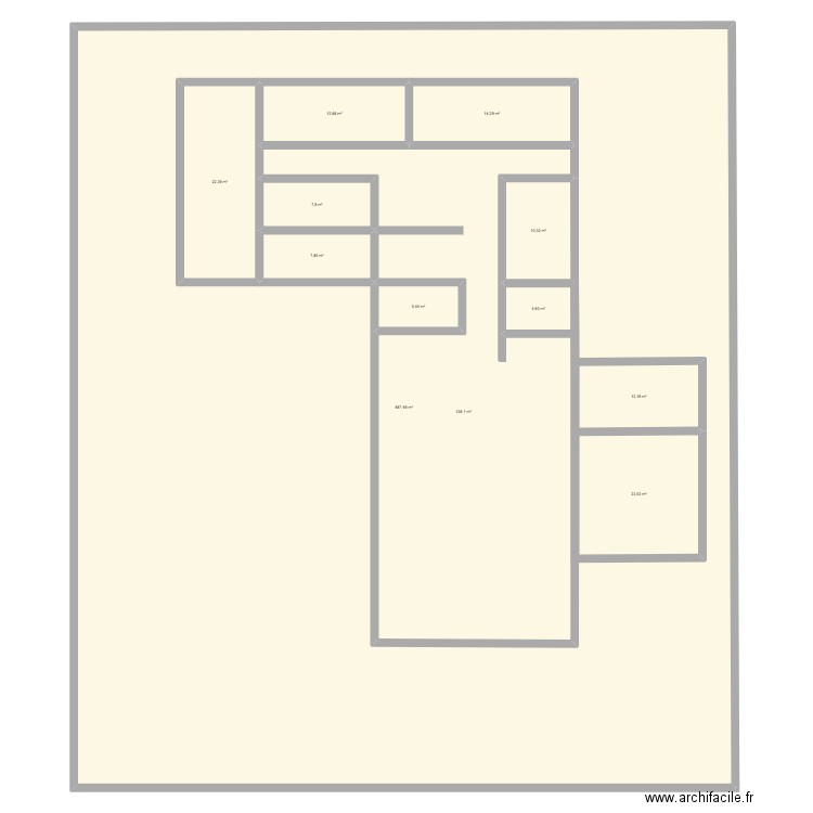 AJIM. Plan de 12 pièces et 1028 m2