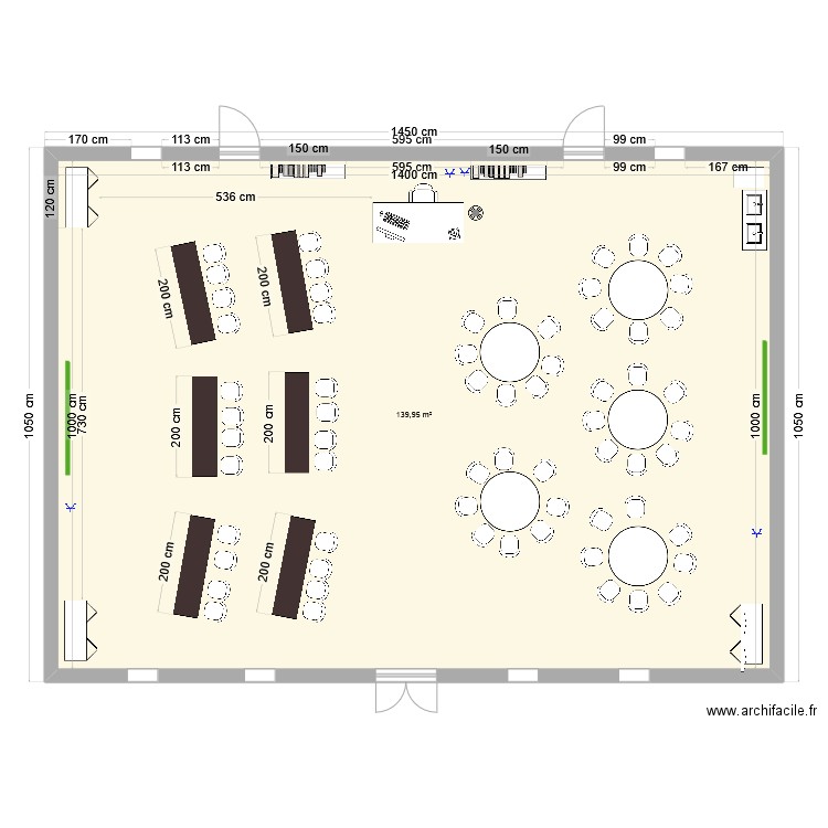 ecole guinée. Plan de 1 pièce et 140 m2