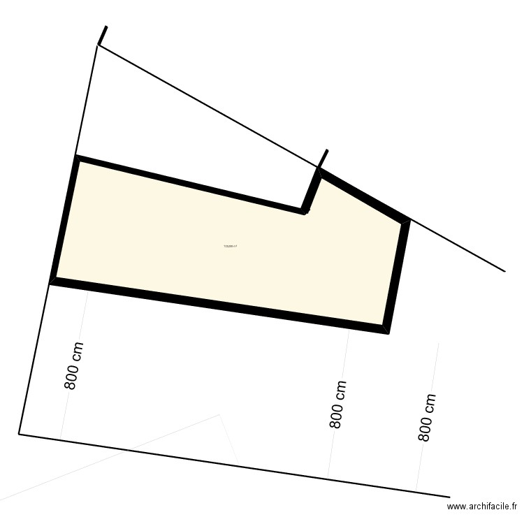 terrain constructible. Plan de 1 pièce et 104 m2