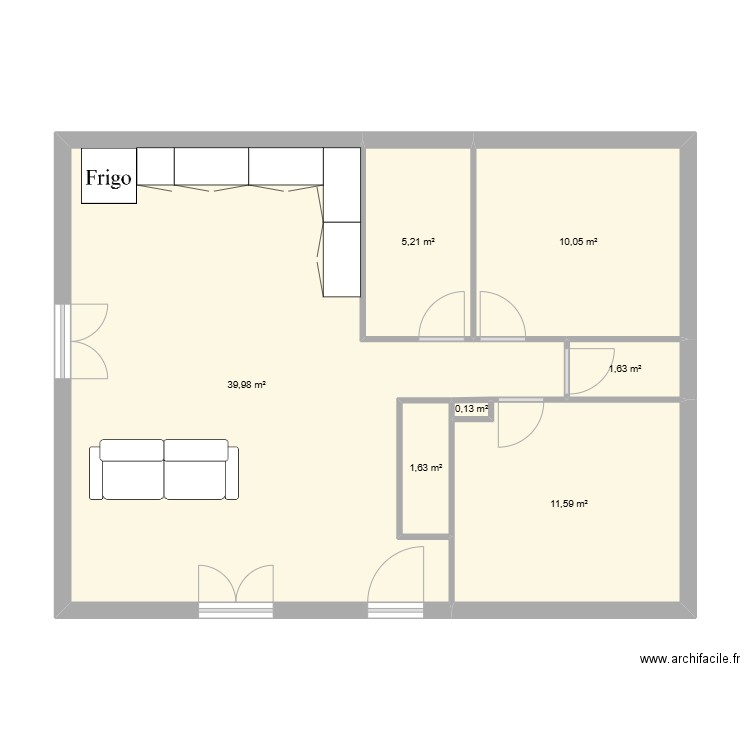 MAISON 2. Plan de 7 pièces et 70 m2