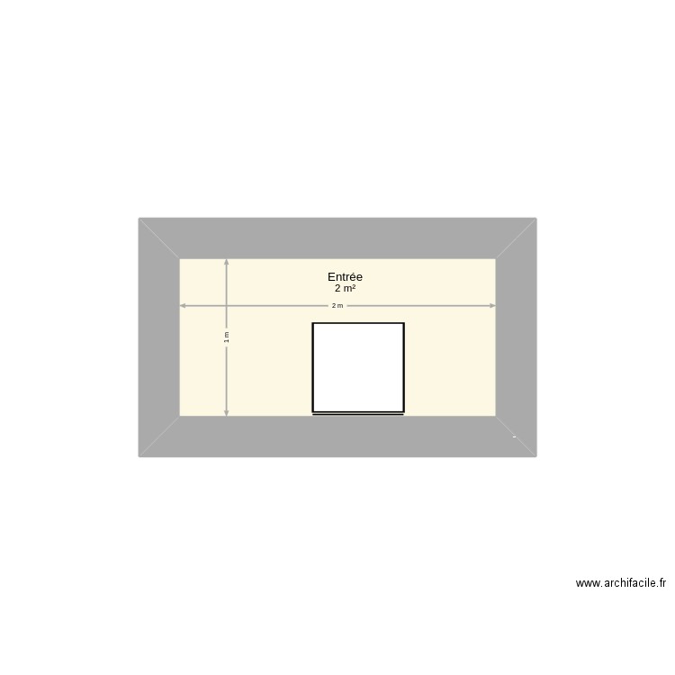 entrée. Plan de 1 pièce et 2 m2