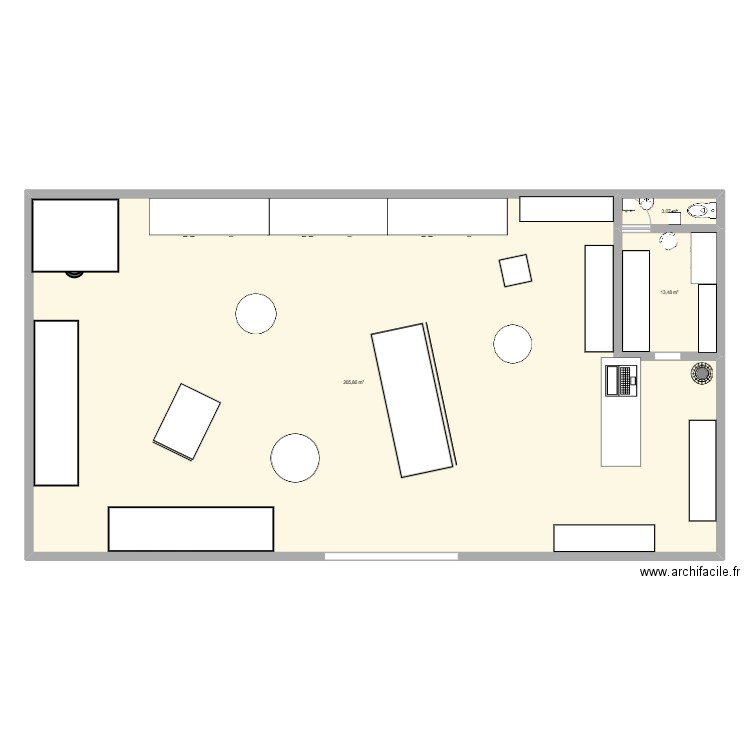 PLAN. Plan de 3 pièces et 282 m2