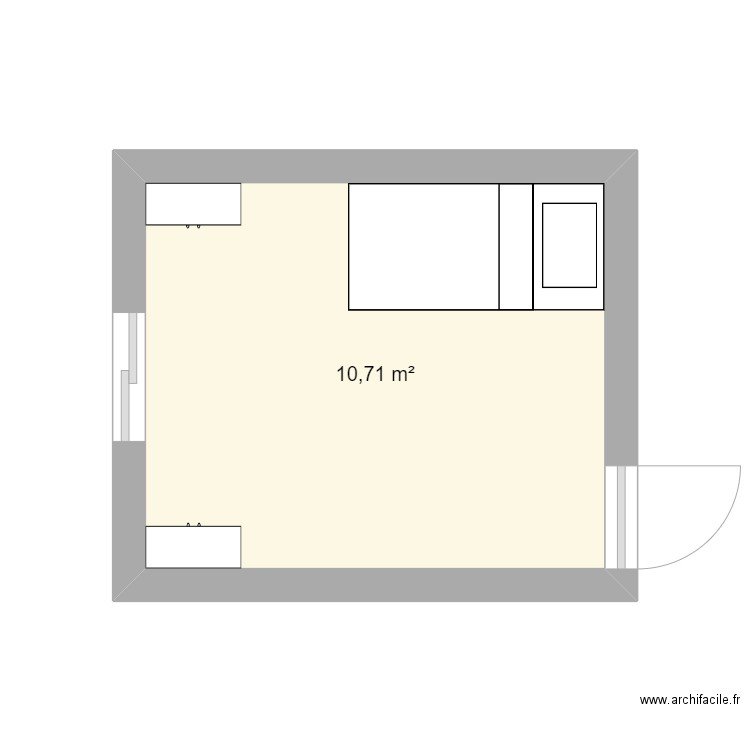 chambre enfants. Plan de 1 pièce et 11 m2