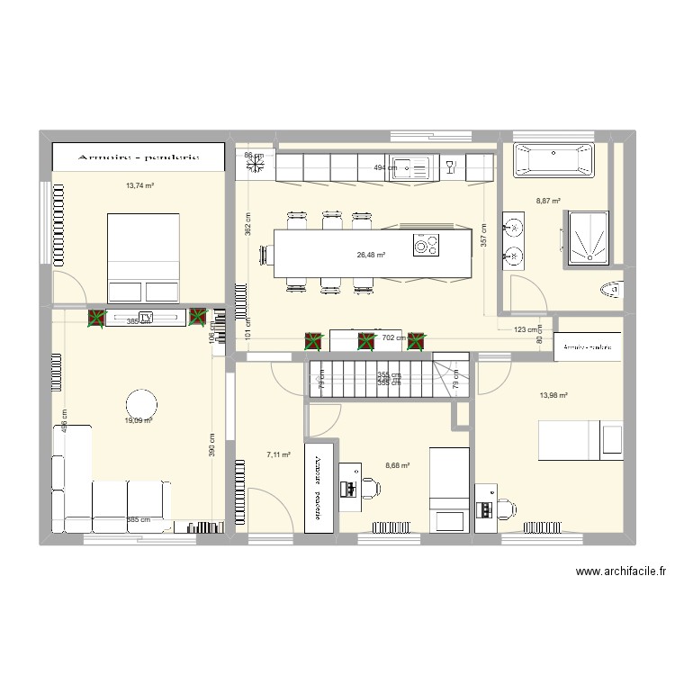 damparis combes 2. Plan de 11 pièces et 102 m2