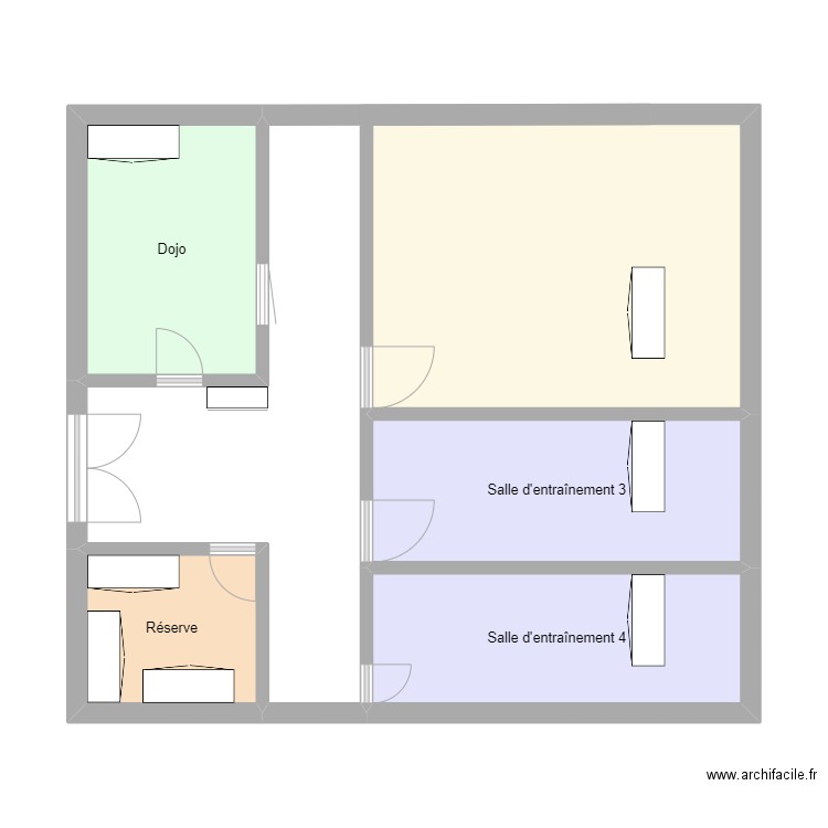 Plan gymnase Gassicourt. Plan de 5 pièces et 46 m2