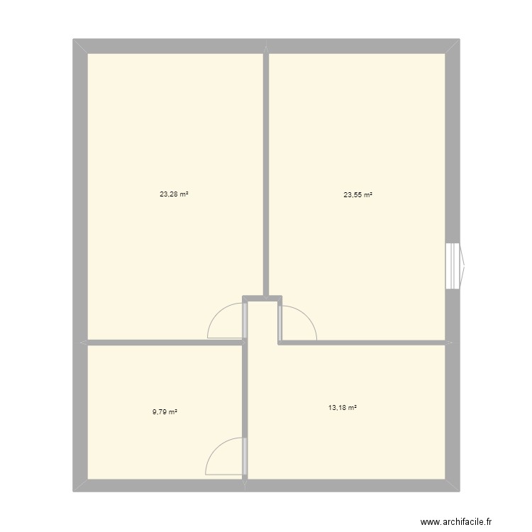 Etage Commenchon. Plan de 4 pièces et 70 m2