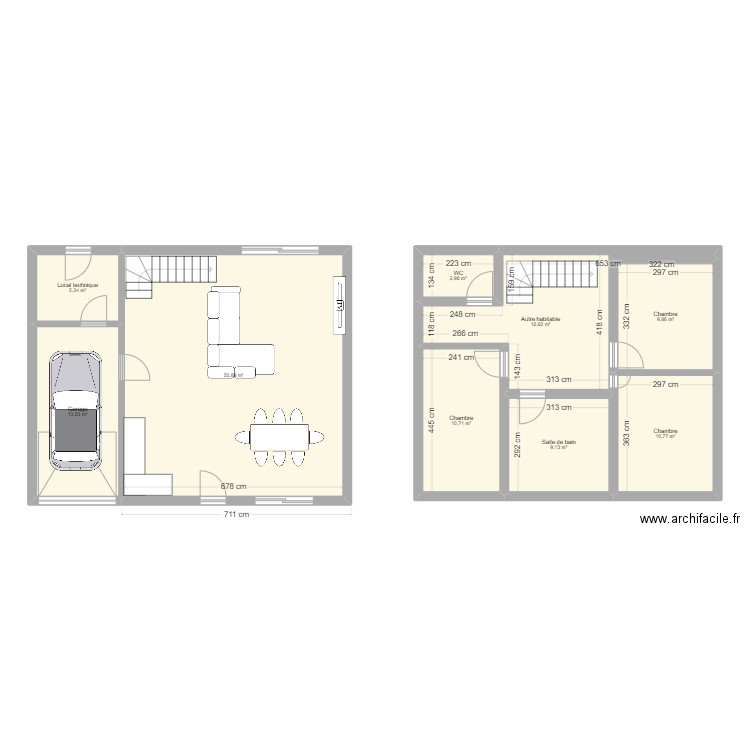 Chaumont. Plan de 9 pièces et 130 m2