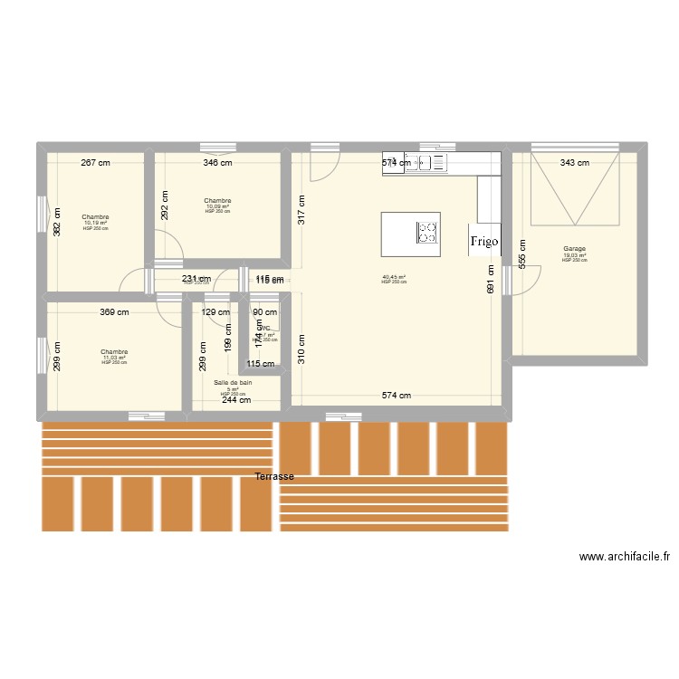 Maison. Plan de 8 pièces et 99 m2