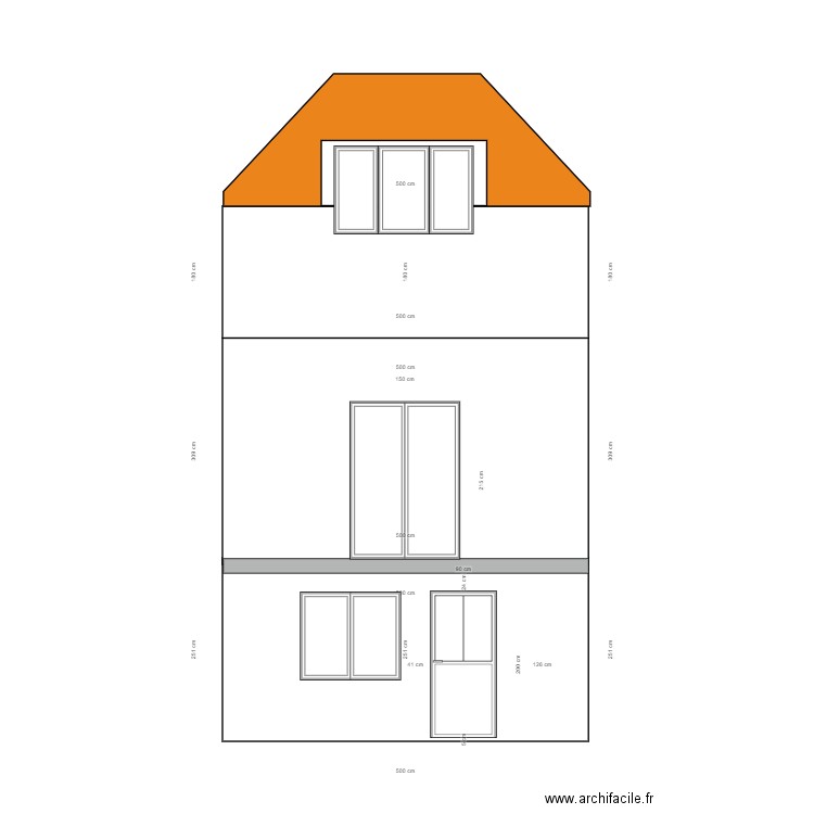 Facade apres. Plan de 0 pièce et 0 m2